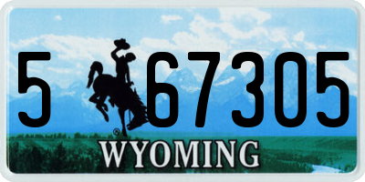WY license plate 567305