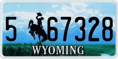 WY license plate 567328