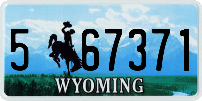 WY license plate 567371