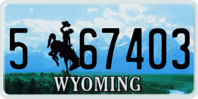 WY license plate 567403