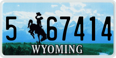 WY license plate 567414