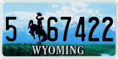 WY license plate 567422