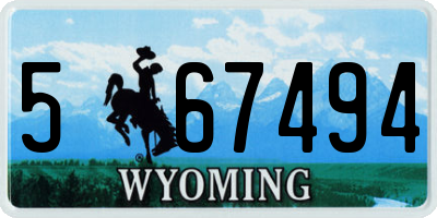 WY license plate 567494
