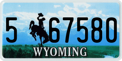 WY license plate 567580