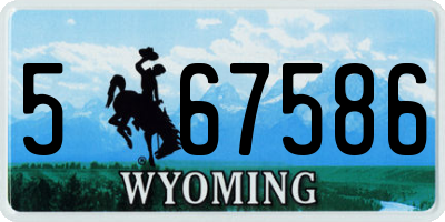 WY license plate 567586