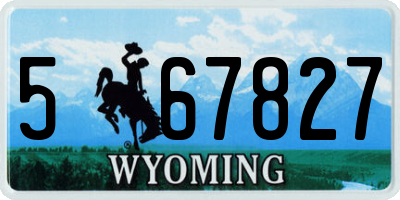 WY license plate 567827