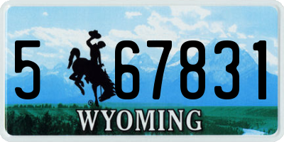 WY license plate 567831