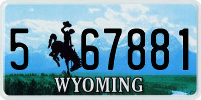 WY license plate 567881