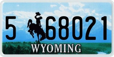WY license plate 568021