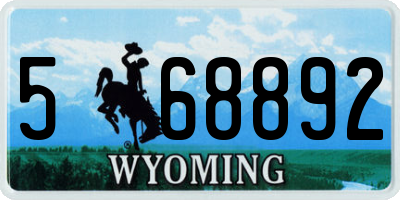 WY license plate 568892