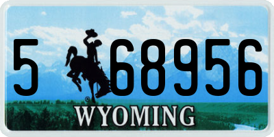 WY license plate 568956