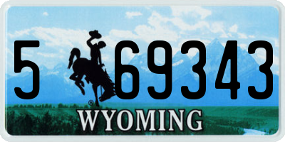 WY license plate 569343