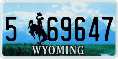 WY license plate 569647