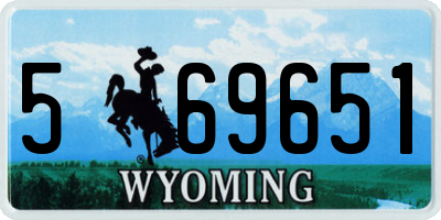 WY license plate 569651