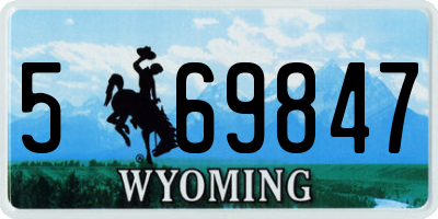 WY license plate 569847