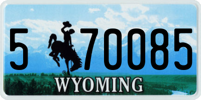 WY license plate 570085