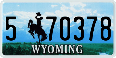 WY license plate 570378