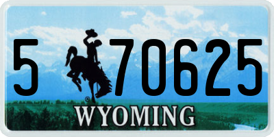 WY license plate 570625