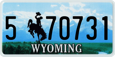 WY license plate 570731