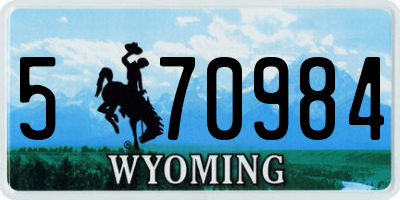 WY license plate 570984