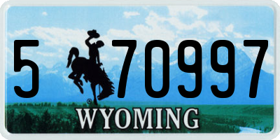 WY license plate 570997