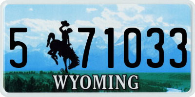 WY license plate 571033