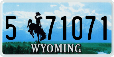 WY license plate 571071