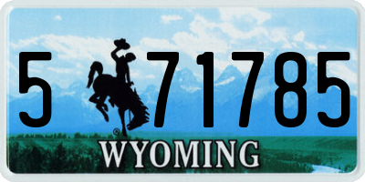 WY license plate 571785