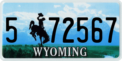 WY license plate 572567