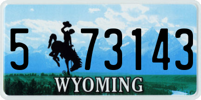 WY license plate 573143