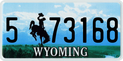 WY license plate 573168