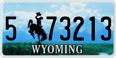 WY license plate 573213