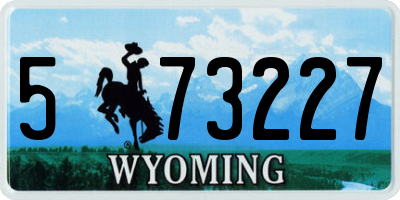 WY license plate 573227