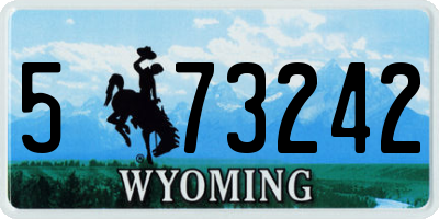 WY license plate 573242