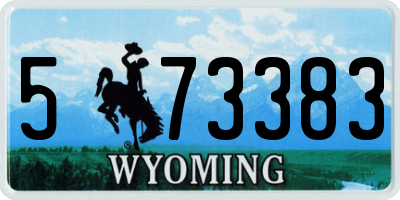 WY license plate 573383