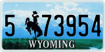 WY license plate 573954