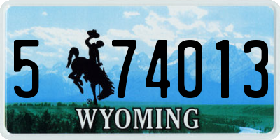 WY license plate 574013