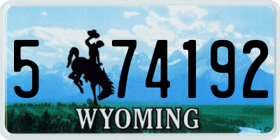 WY license plate 574192