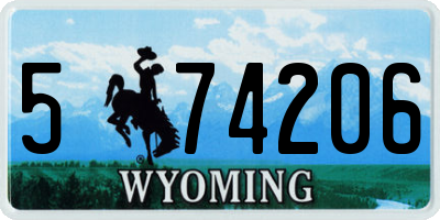 WY license plate 574206