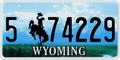 WY license plate 574229
