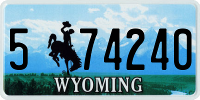 WY license plate 574240