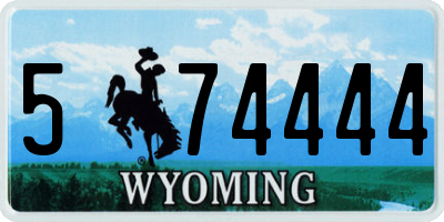 WY license plate 574444