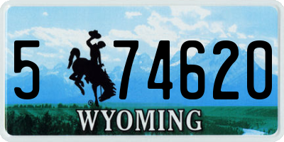 WY license plate 574620