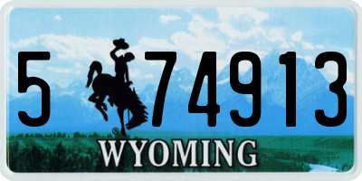 WY license plate 574913