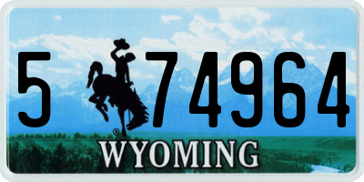 WY license plate 574964