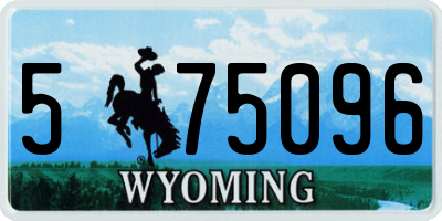 WY license plate 575096