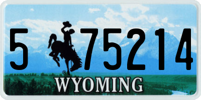 WY license plate 575214