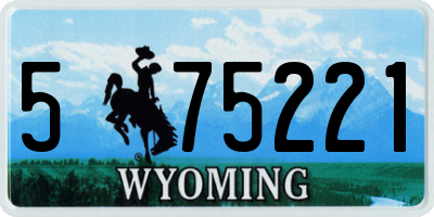 WY license plate 575221