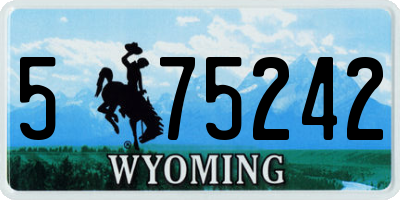 WY license plate 575242