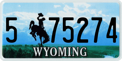 WY license plate 575274